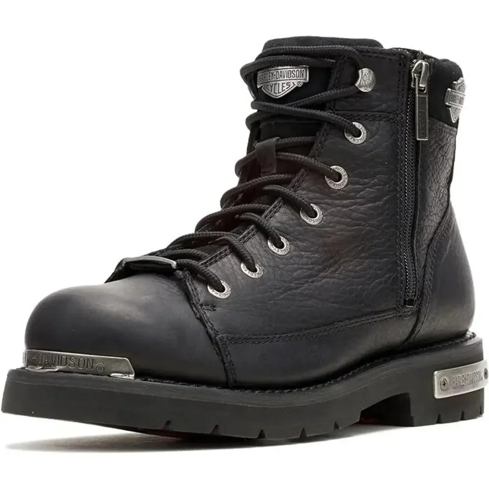 HARLEY-DAVIDSON Men's Chipman Leather Riding Boots Zip Boots Hard Toe Size 8